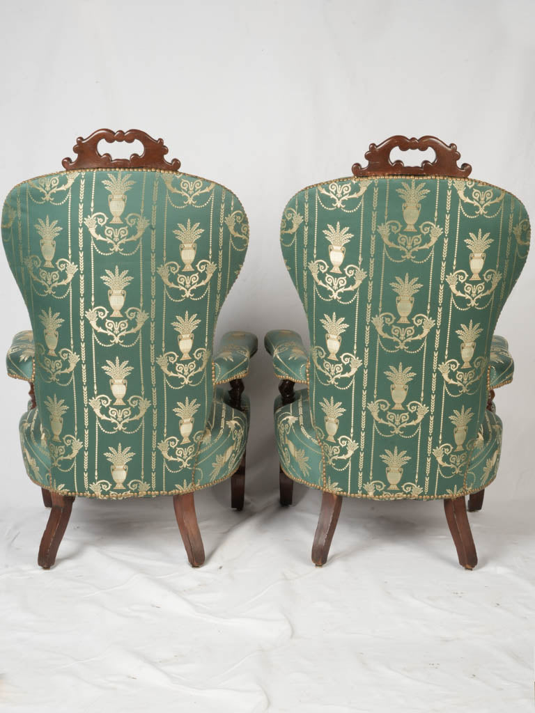 Shimmering gold neoclassical silk upholstery