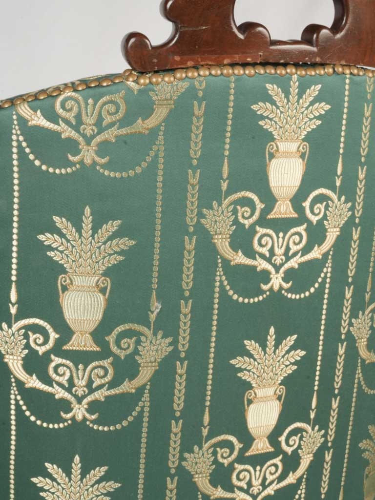 Stylized wheat motif antique armchairs