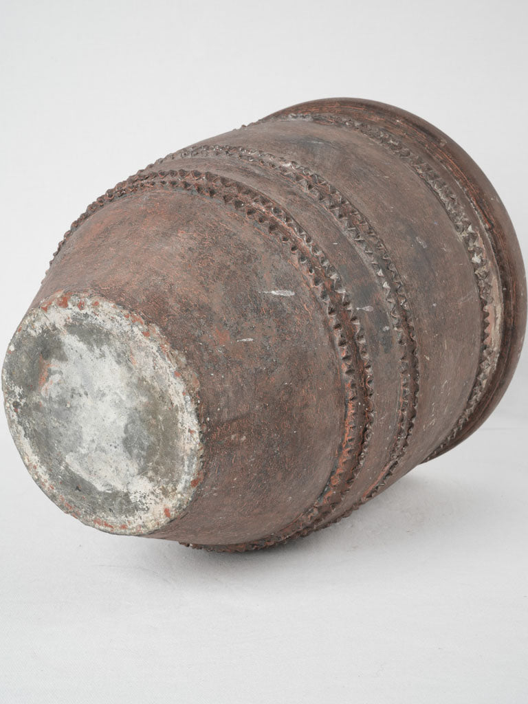 Artisan Spanish terra cotta ribbed pot