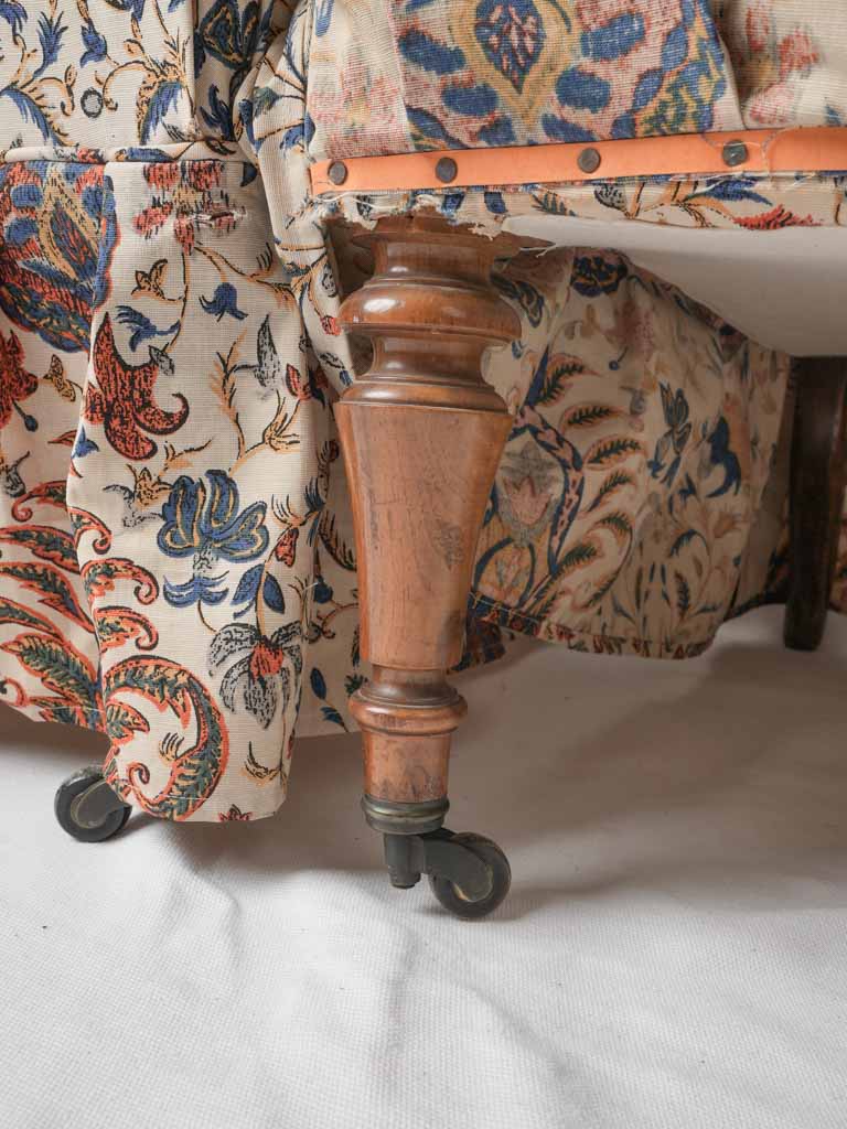Button-detailed 1950s upholstered chairs