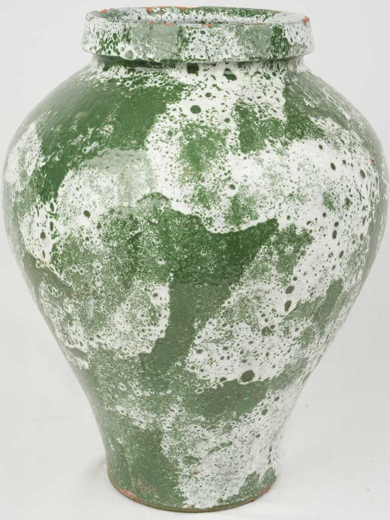 Aged Green-Glazed Terracotta Vase