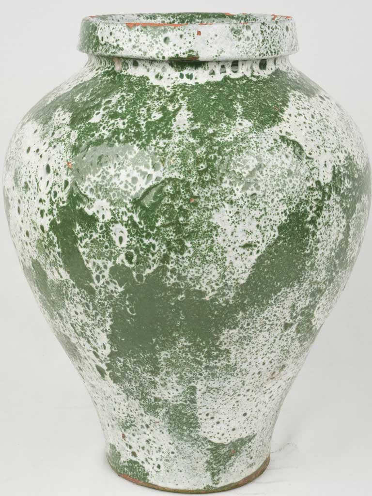 Speckled Vintage Green-Glazed Planter
