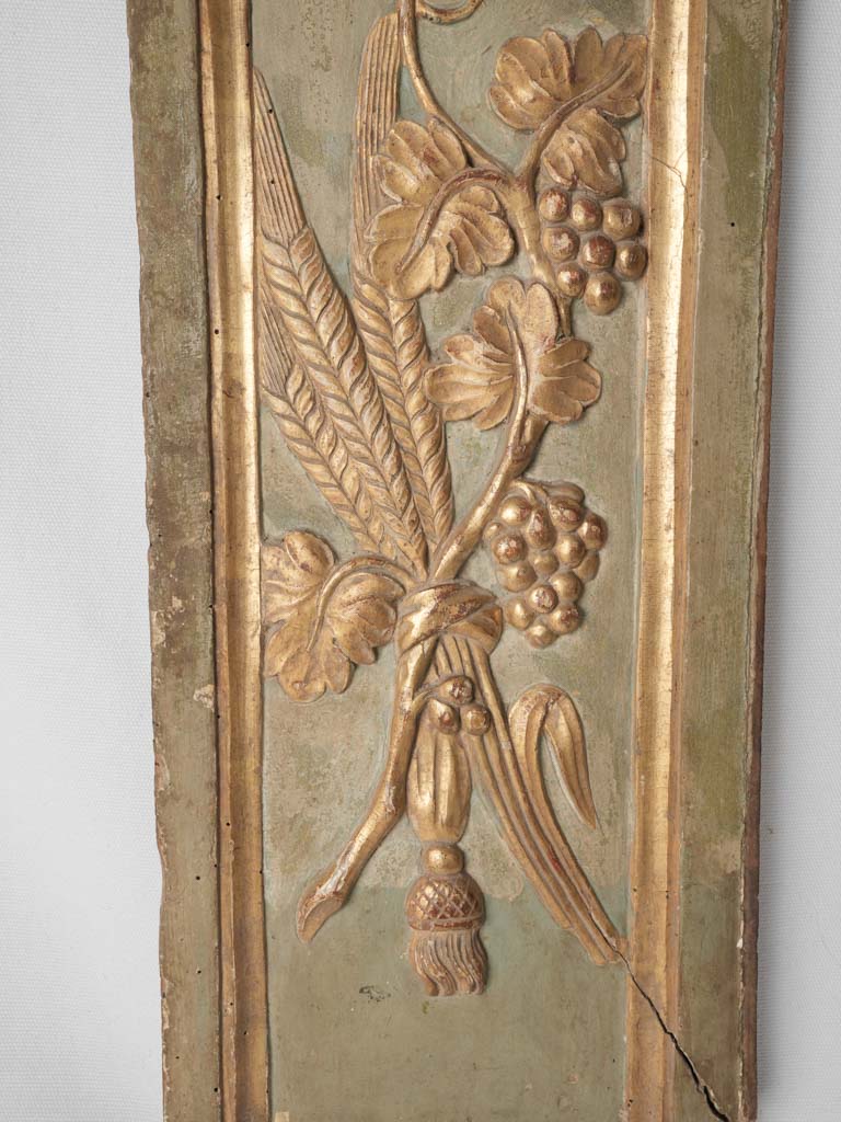 Weathered sage green church panel