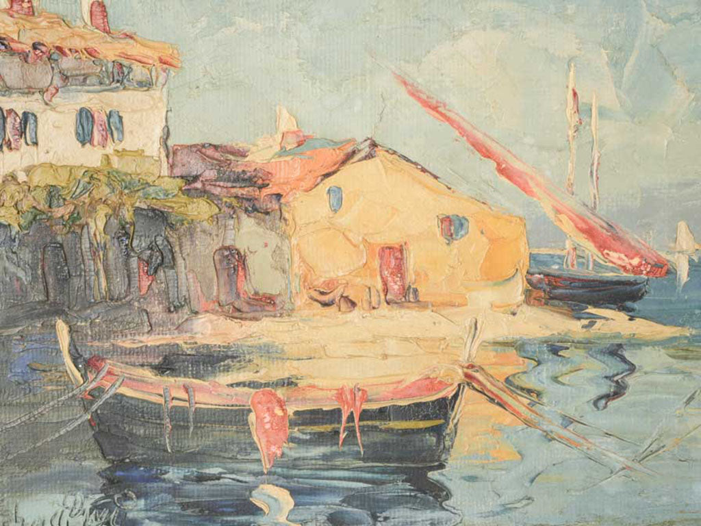 Ochre-toned landscape painting