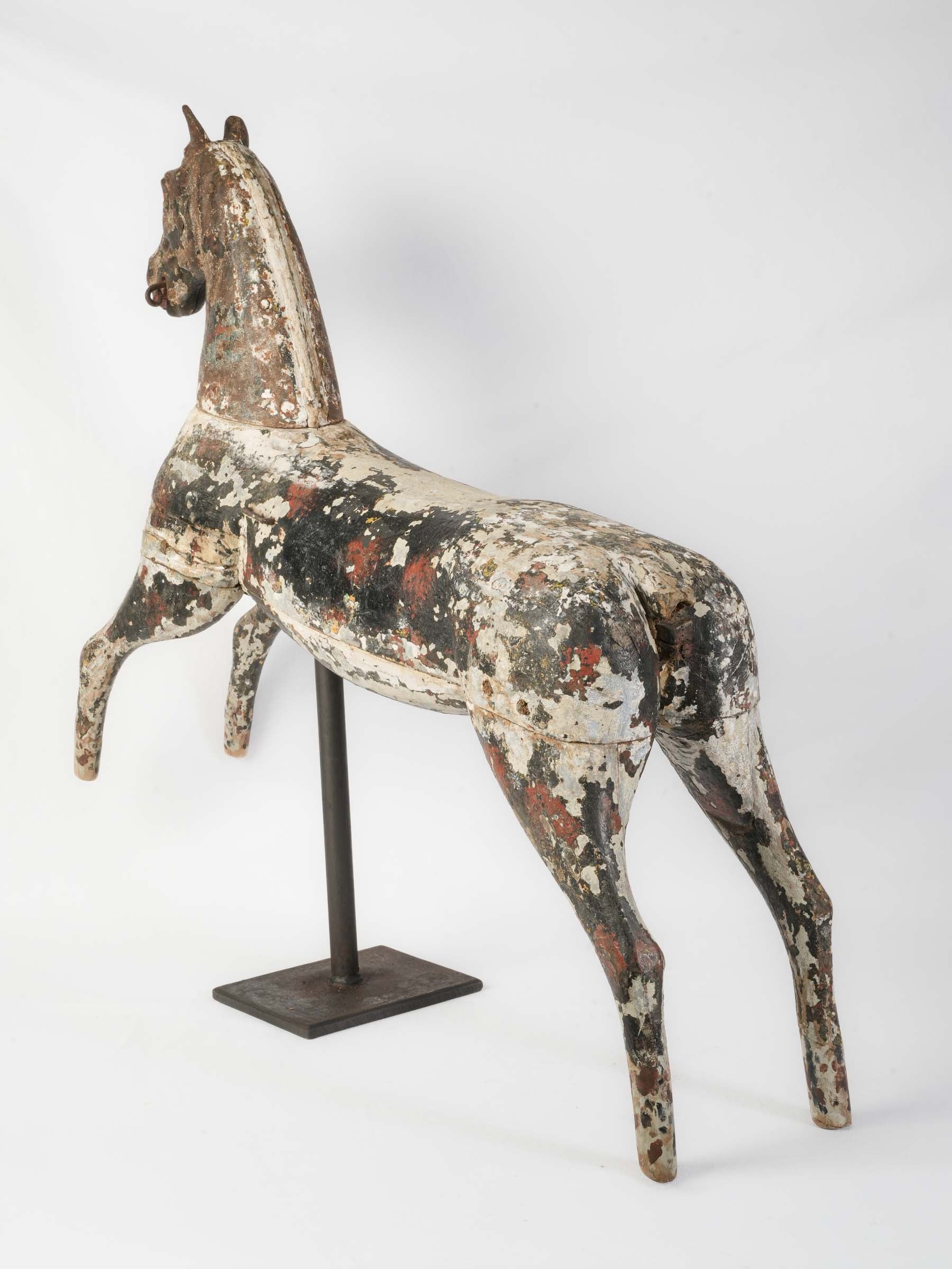 Charming French carousel horse relic