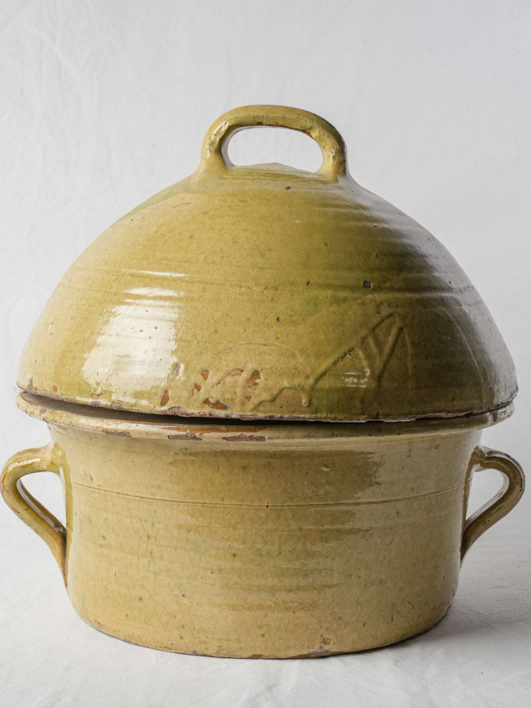 Antique French cocotte, artisanal character