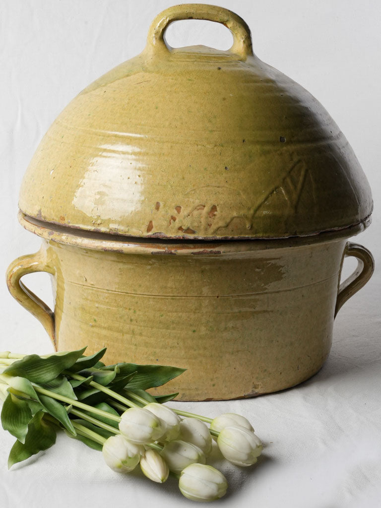 Rare vintage cocotte with glaze