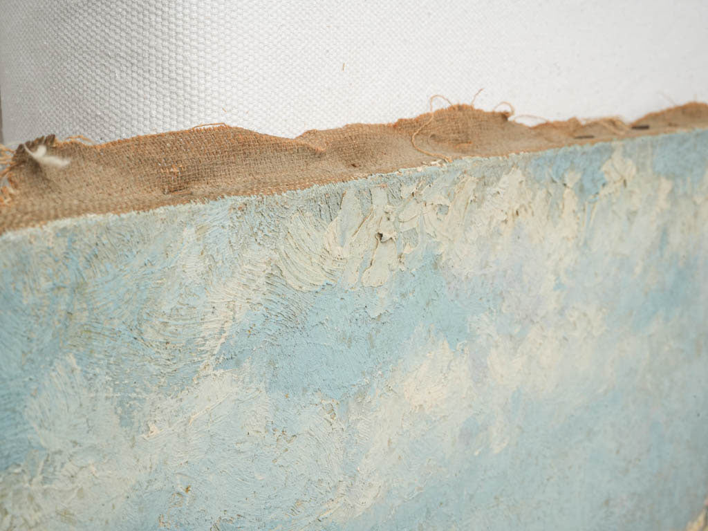 Early 20th-Century Oil on Canvas of Boats Along a Sunlit Canal - 15" x 28¾"