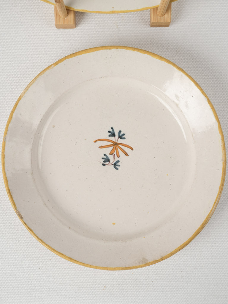 Collectible yellow and blue porcelain plates