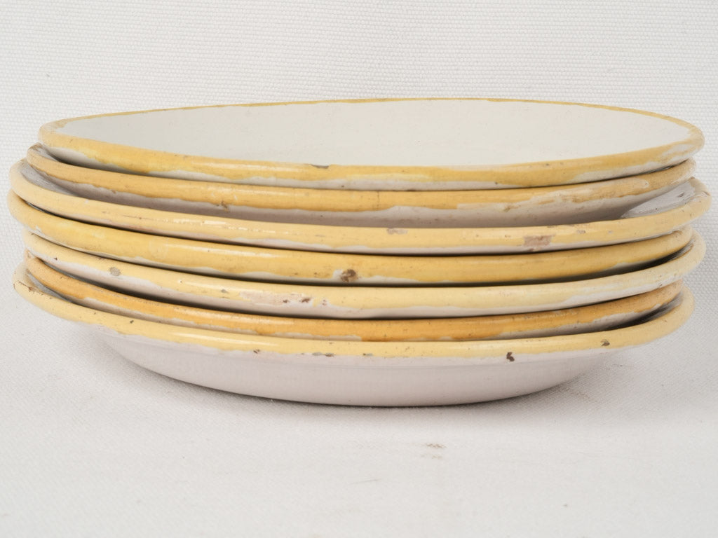 Colorful 18th-century Moustiers faience side plates