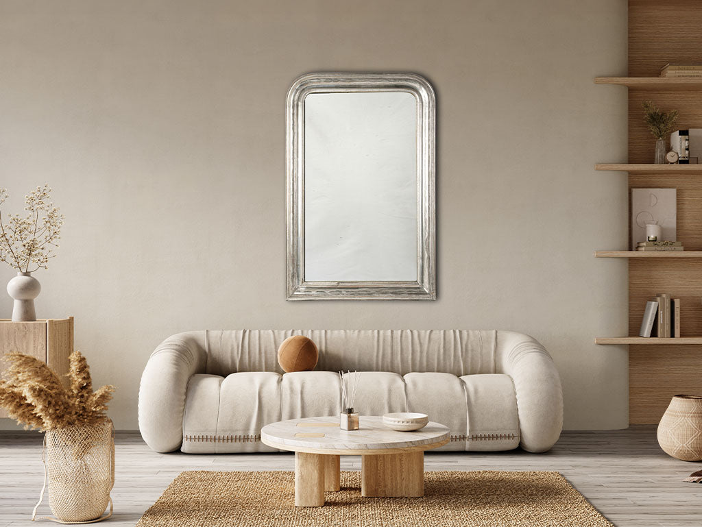19th-Century Louis Philippe Silvered Mirror 46½" x 30¾"