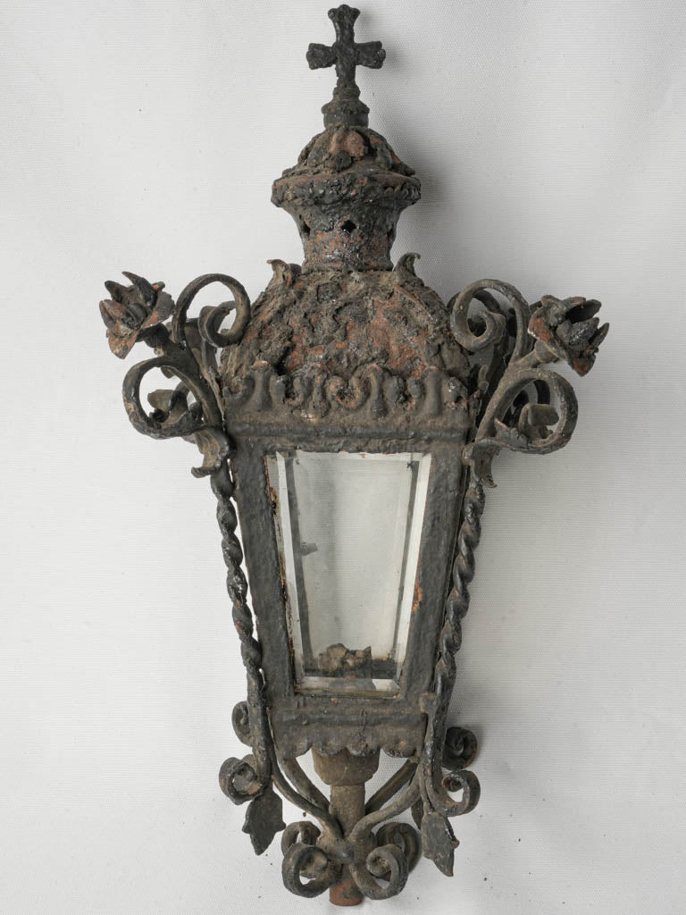 Weathered wrought iron lantern