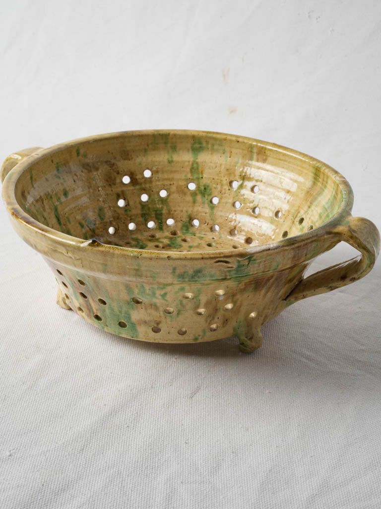 Exquisite early-century ceramic colander