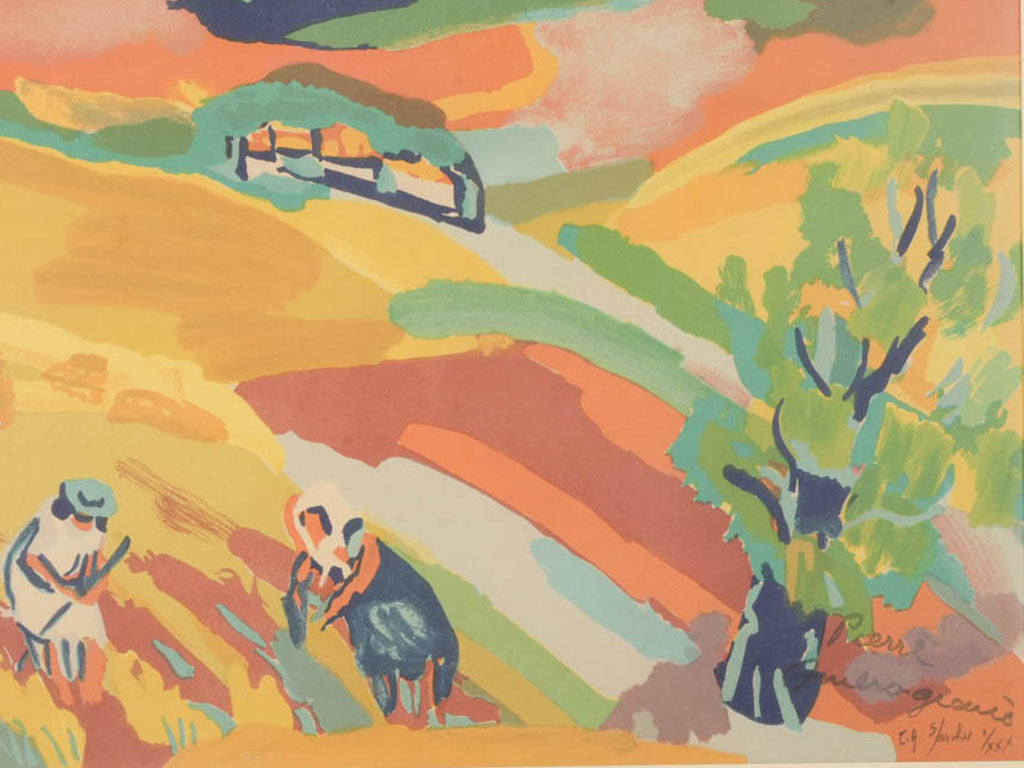 Vibrant print on wove paper by P. Ambrogiani -numbered 1 of 30 - 20¾" x 27½"