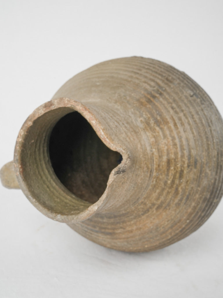 Vintage ribbed ceramic water jug