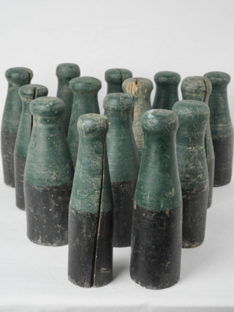 Antique, hand-painted, French bowling pins
