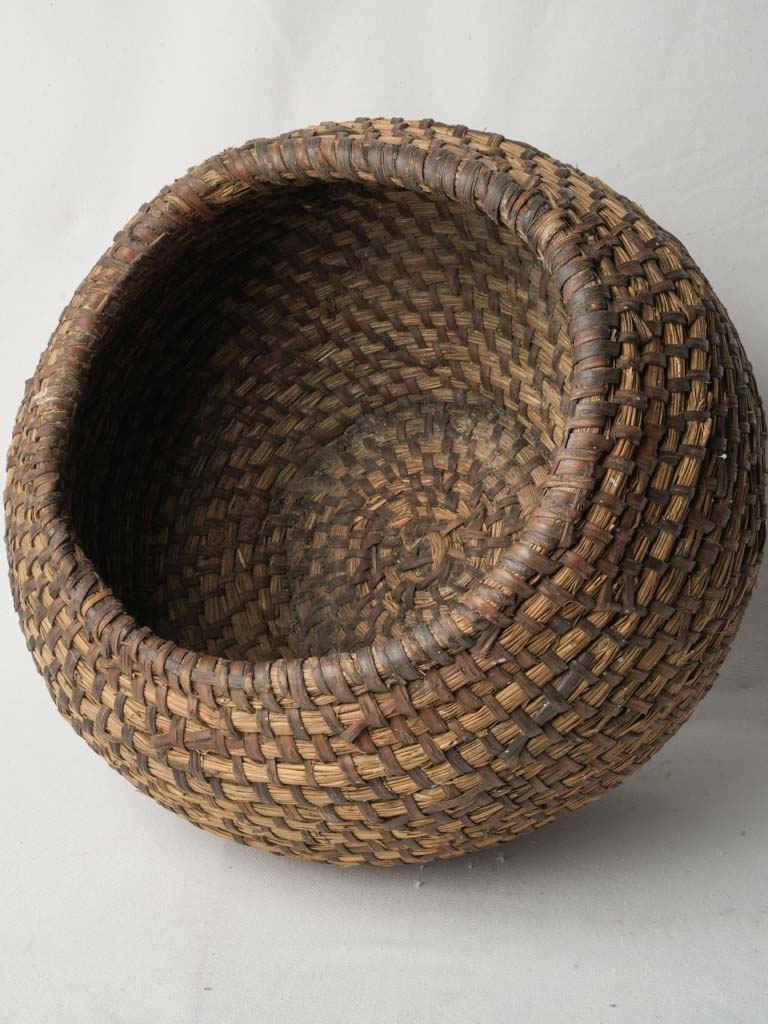 Stained rustic weaving basket