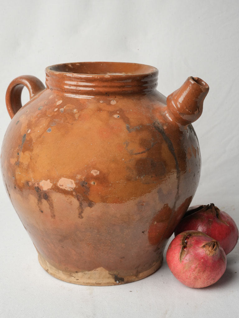 tobacco glaze Late 19th Century Large French Terracotta Water Jar w/ Tobacco Glaze