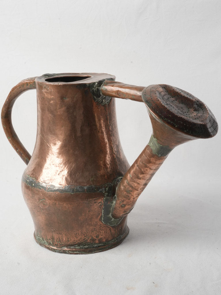 Striking Late 18th Century Hand-forged Copper Watering Can - 13½"