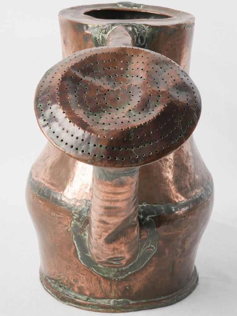 Striking Late 18th Century Hand-forged Copper Watering Can - 13½"