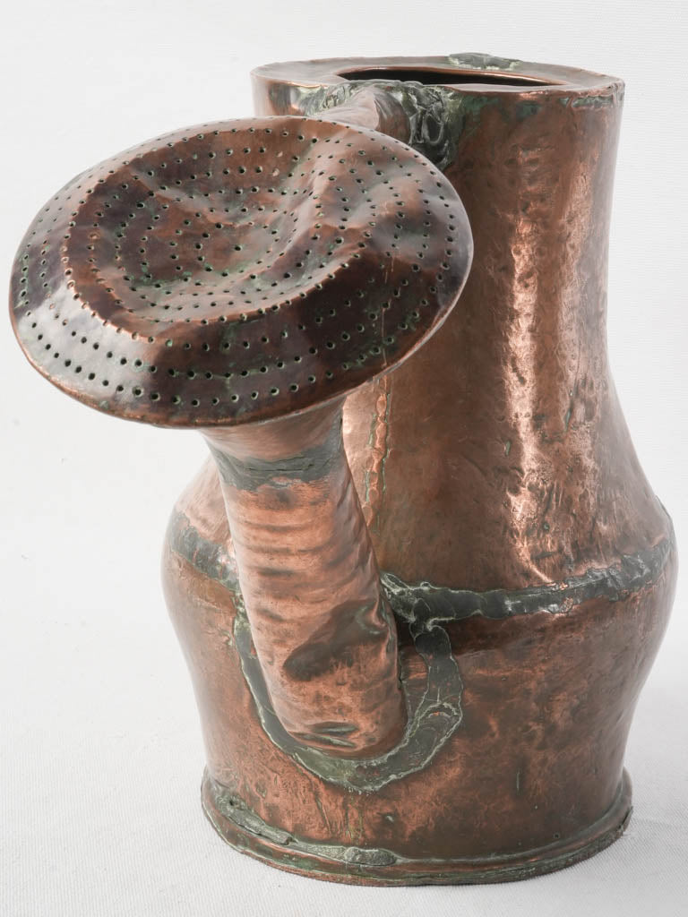Striking Late 18th Century Hand-forged Copper Watering Can - 13½"