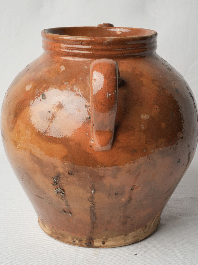 Glossy finish bulbous ceramic urn