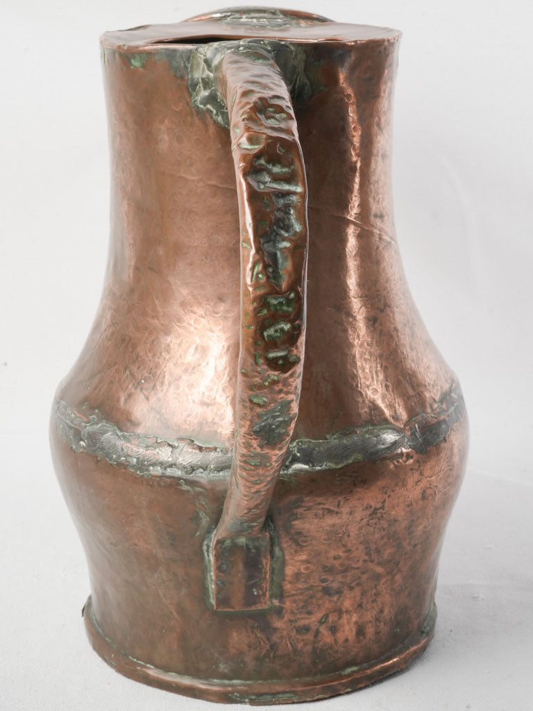 Striking Late 18th Century Hand-forged Copper Watering Can - 13½"