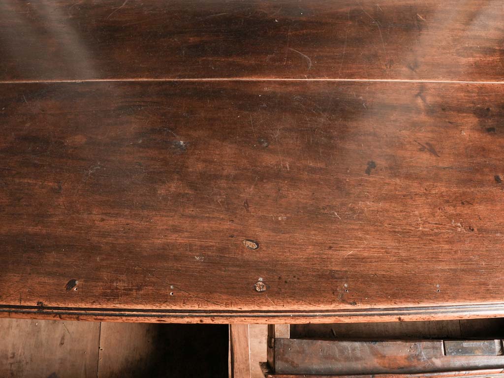 Aged bronze handled French walnut commode