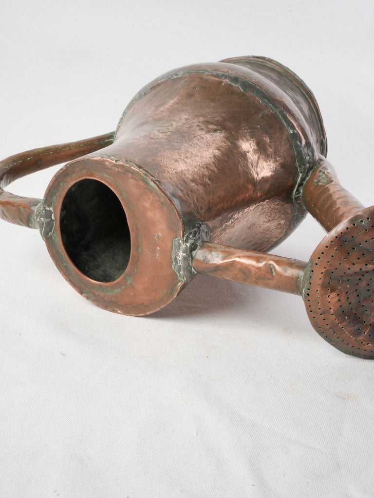 Striking Late 18th Century Hand-forged Copper Watering Can - 13½"
