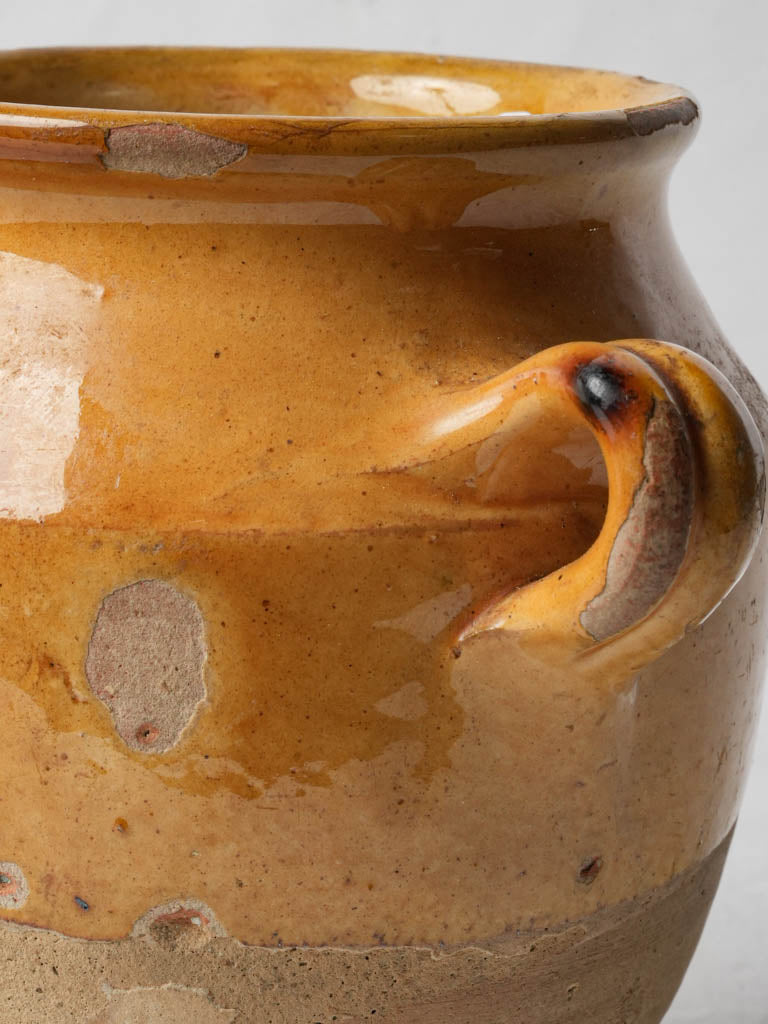 Historical rustic ceramic cooking pot