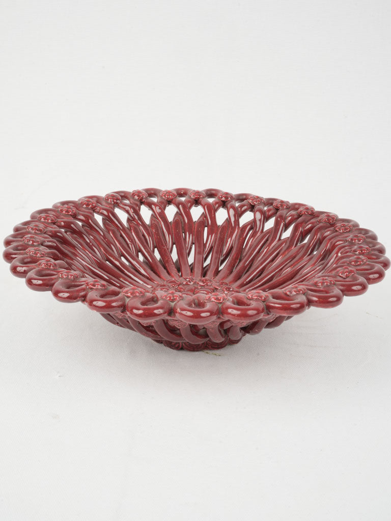 Openwork Floral Ceramic Fruit Bowl