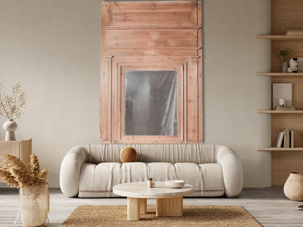 Grand, French country trumeau mirror