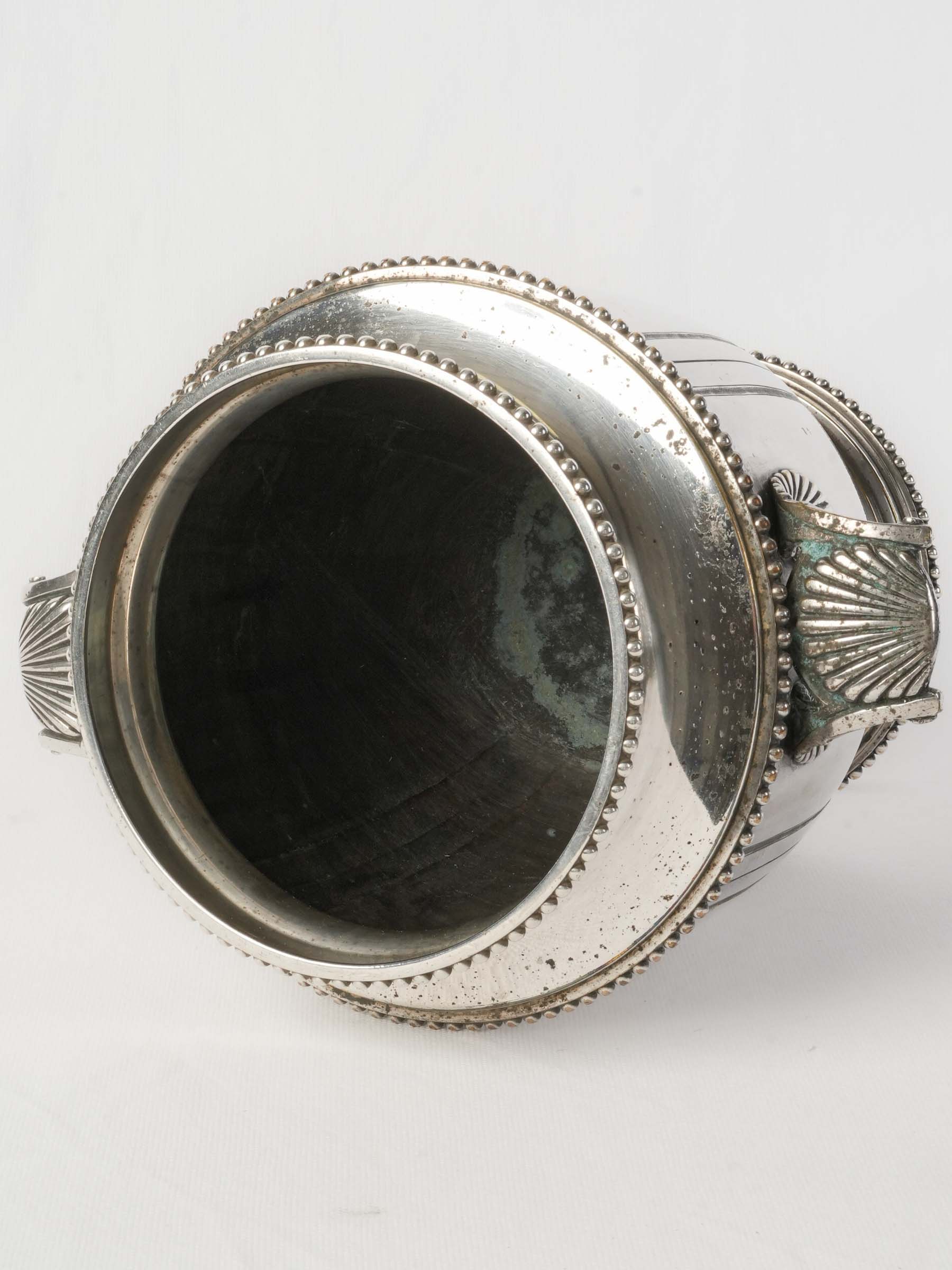 Softly aged silver beverage bucket