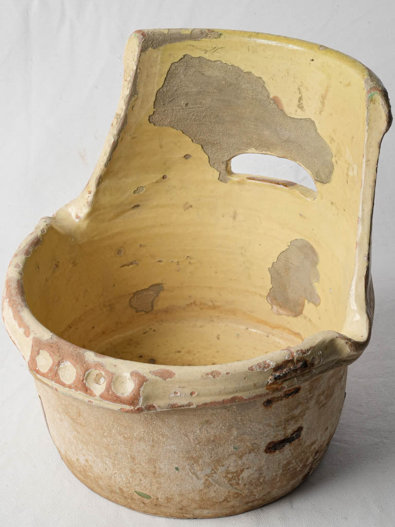 Unique yellow-glazed terracotta pail