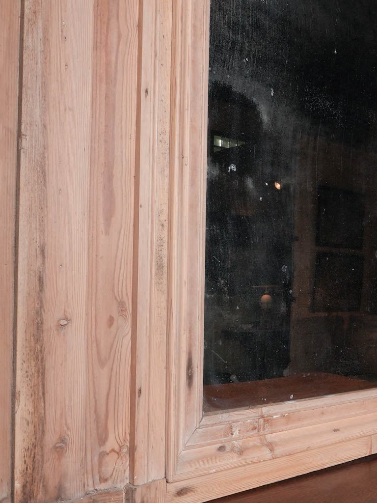 Elegant natural pine, 18th-century trumeau mirror