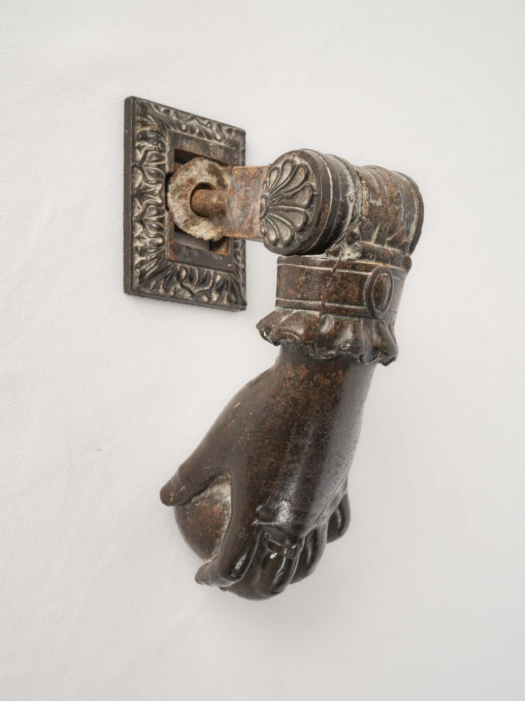 Aged bronze French door knocker