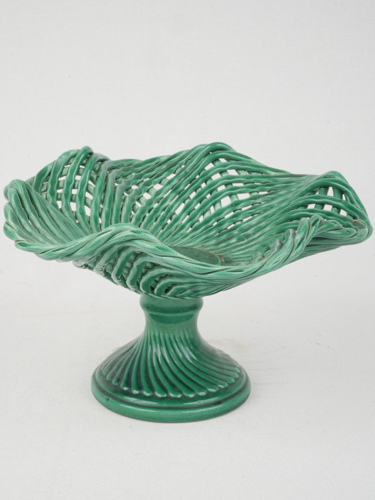 Elegant Mid-Century Openwork Basket