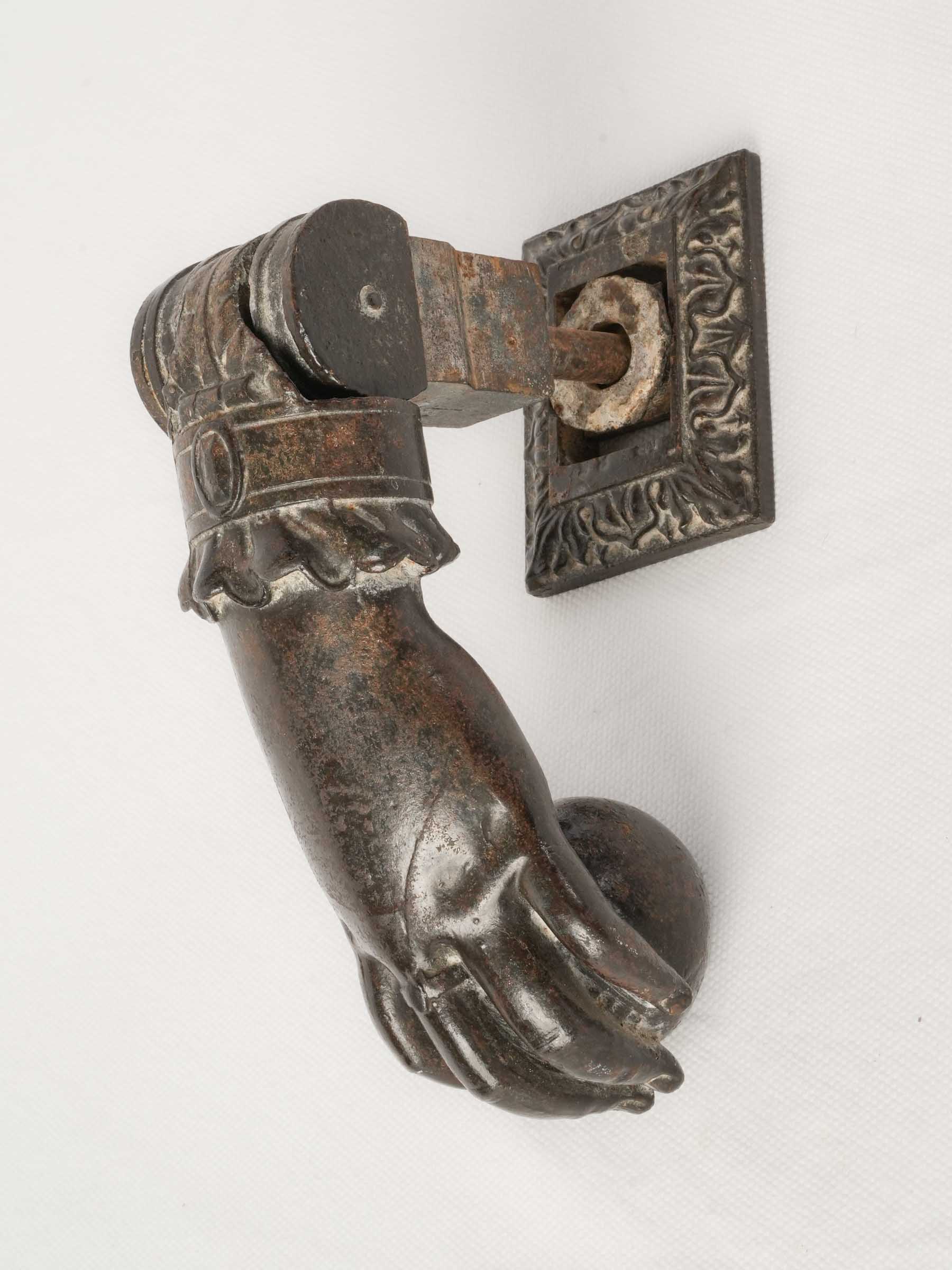 Elegant French bronze door knocker