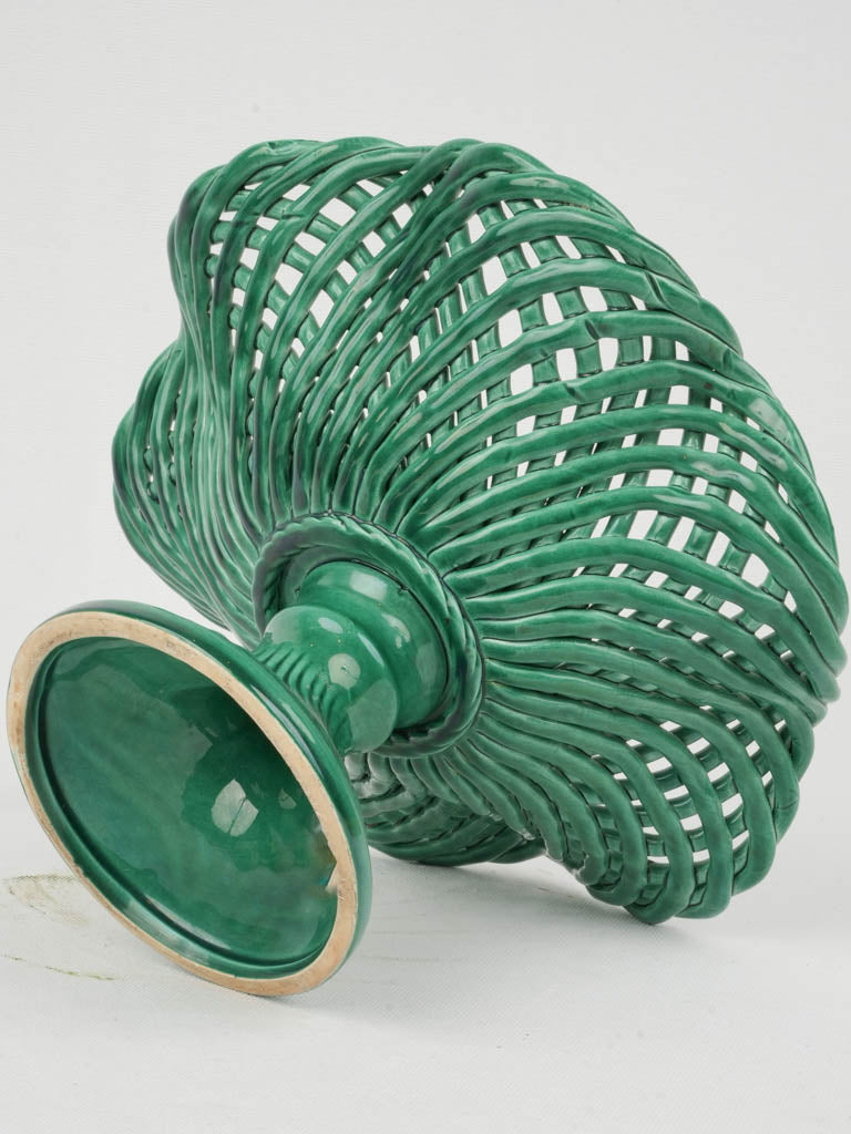 Vintage Vallauris Style Ceramic Basket