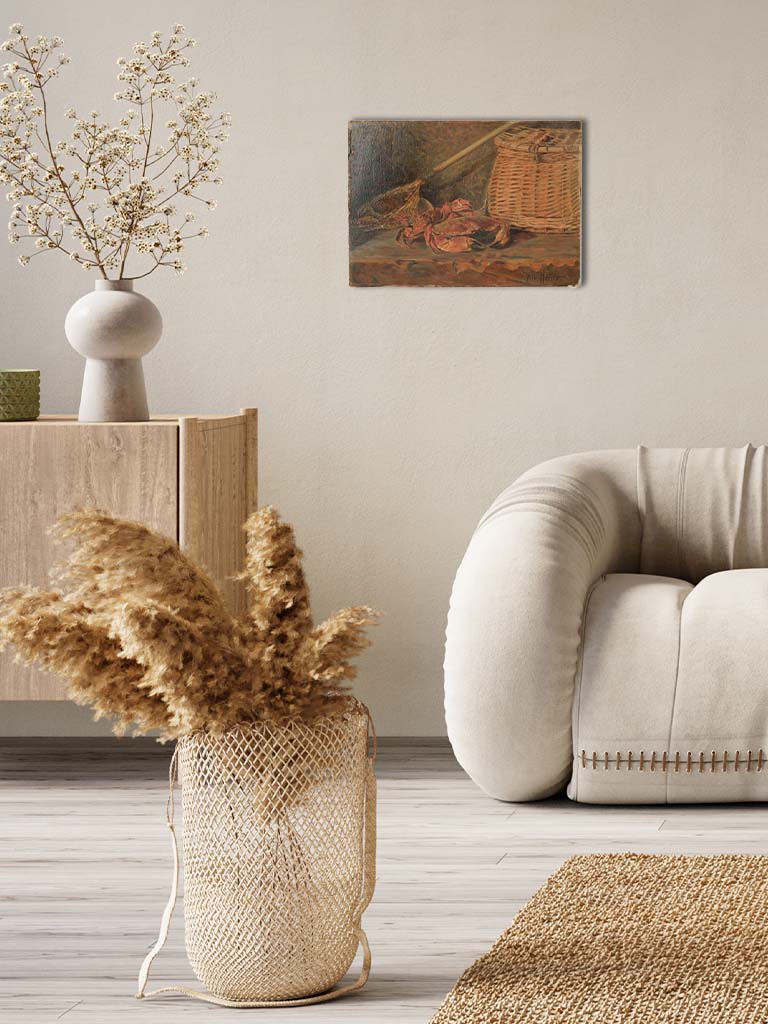 Authentic crab-themed antique art piece