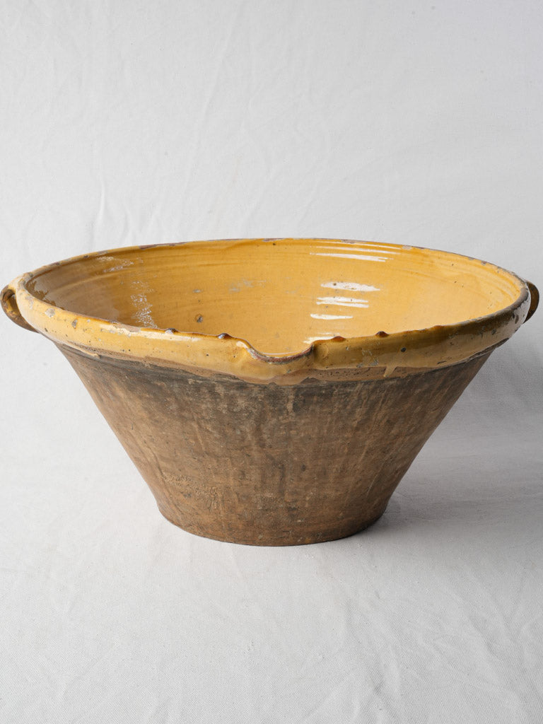 Antique French earthenware tian bowl