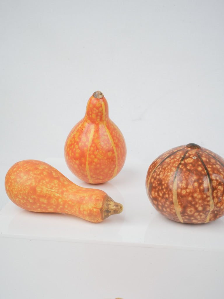Aged Finish Decorative Ceramic Gourds