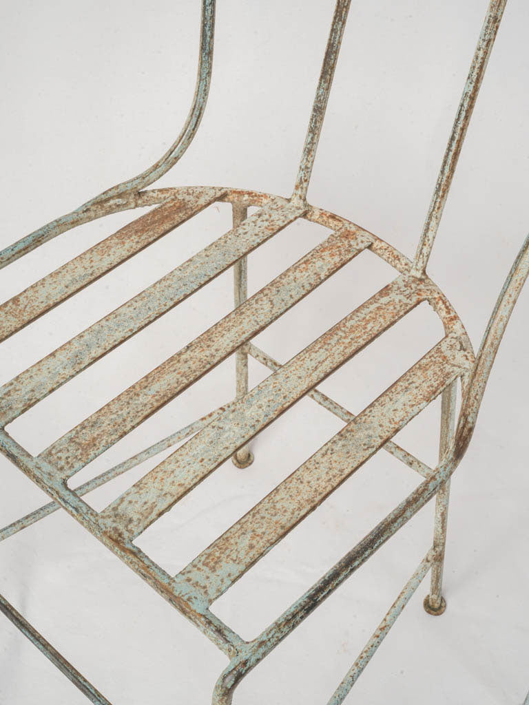 Rustic pale blue patio set