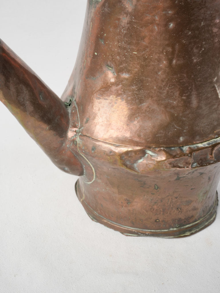 Late 18th Hand-Hammered Copper Watering Can - 17"