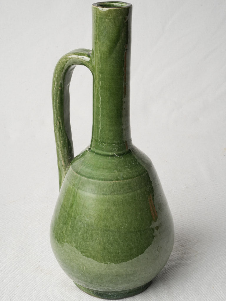 Mid-century earthenware bottle-green vase