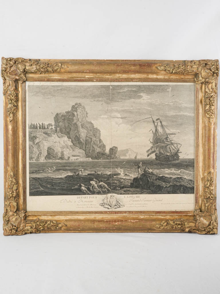 Departure for Fishing – Engraving after Claude Joseph Vernet - 18" x 24½"