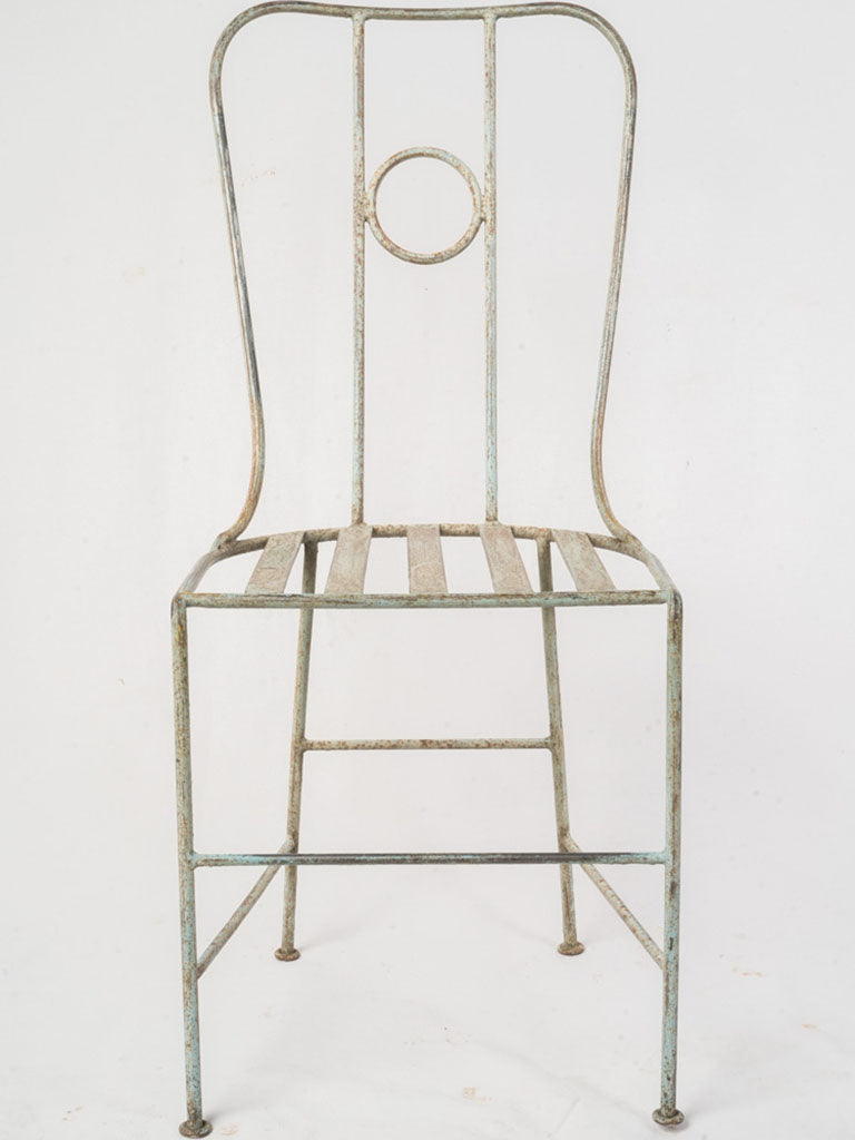 Weathered finish outdoor dining chairs