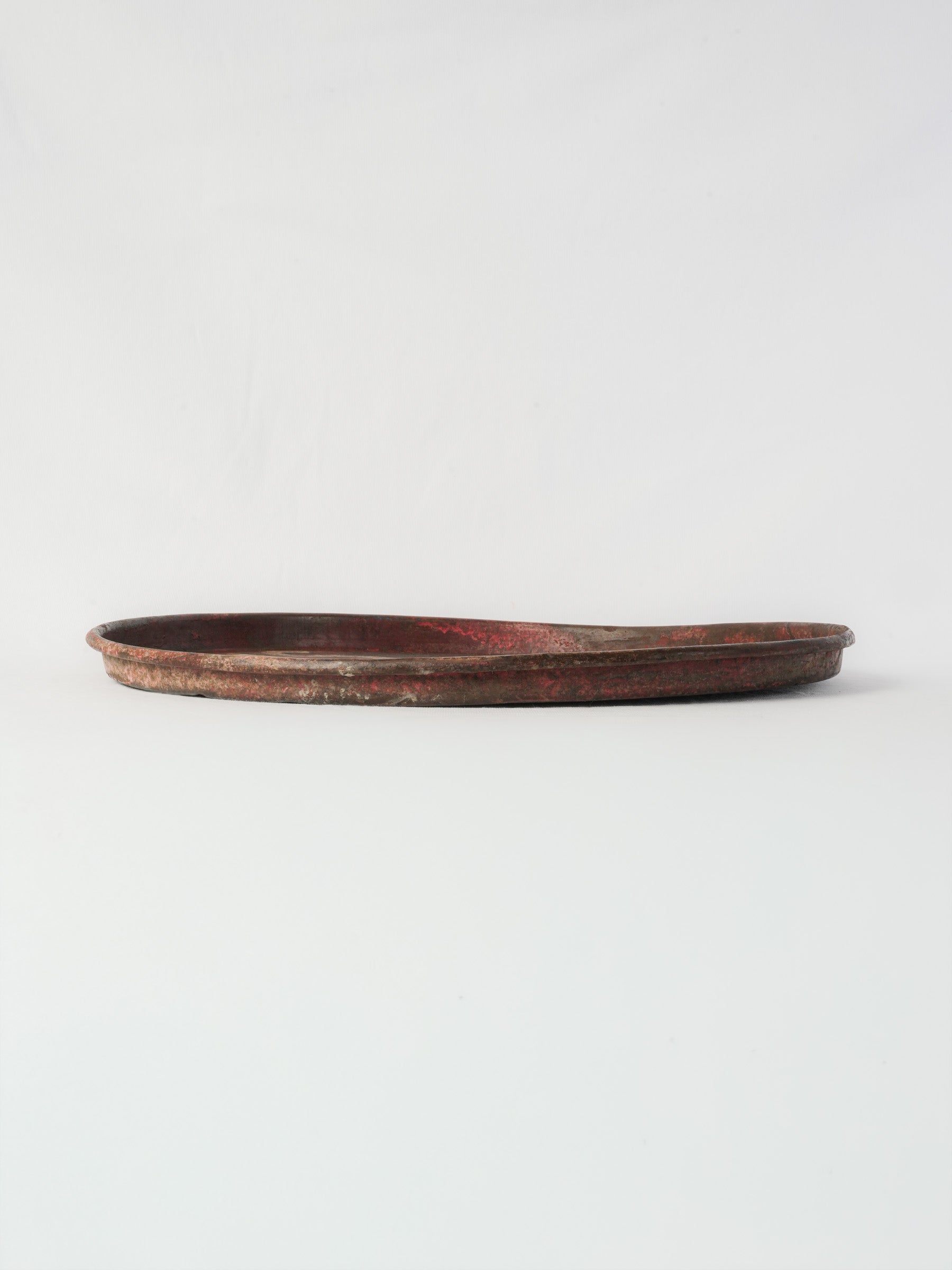 Vintage deep red industrial tray