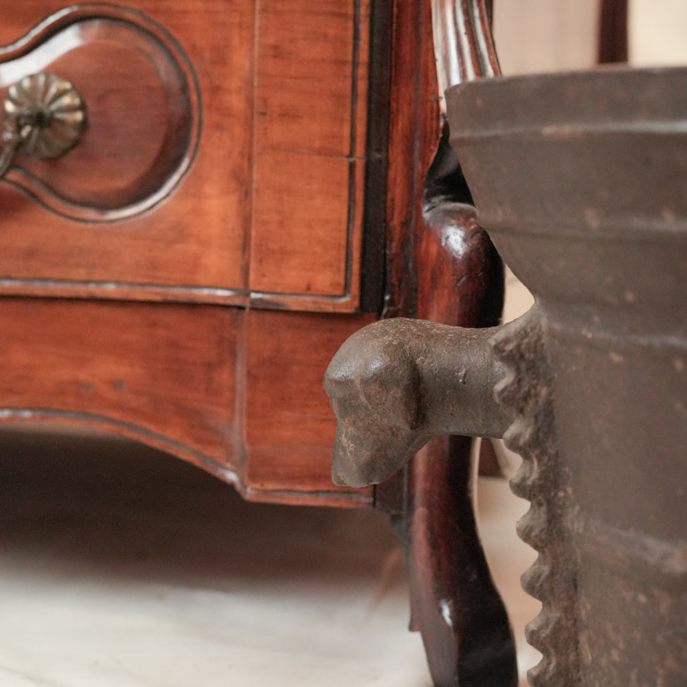 Elegant antique cylindrical mortar