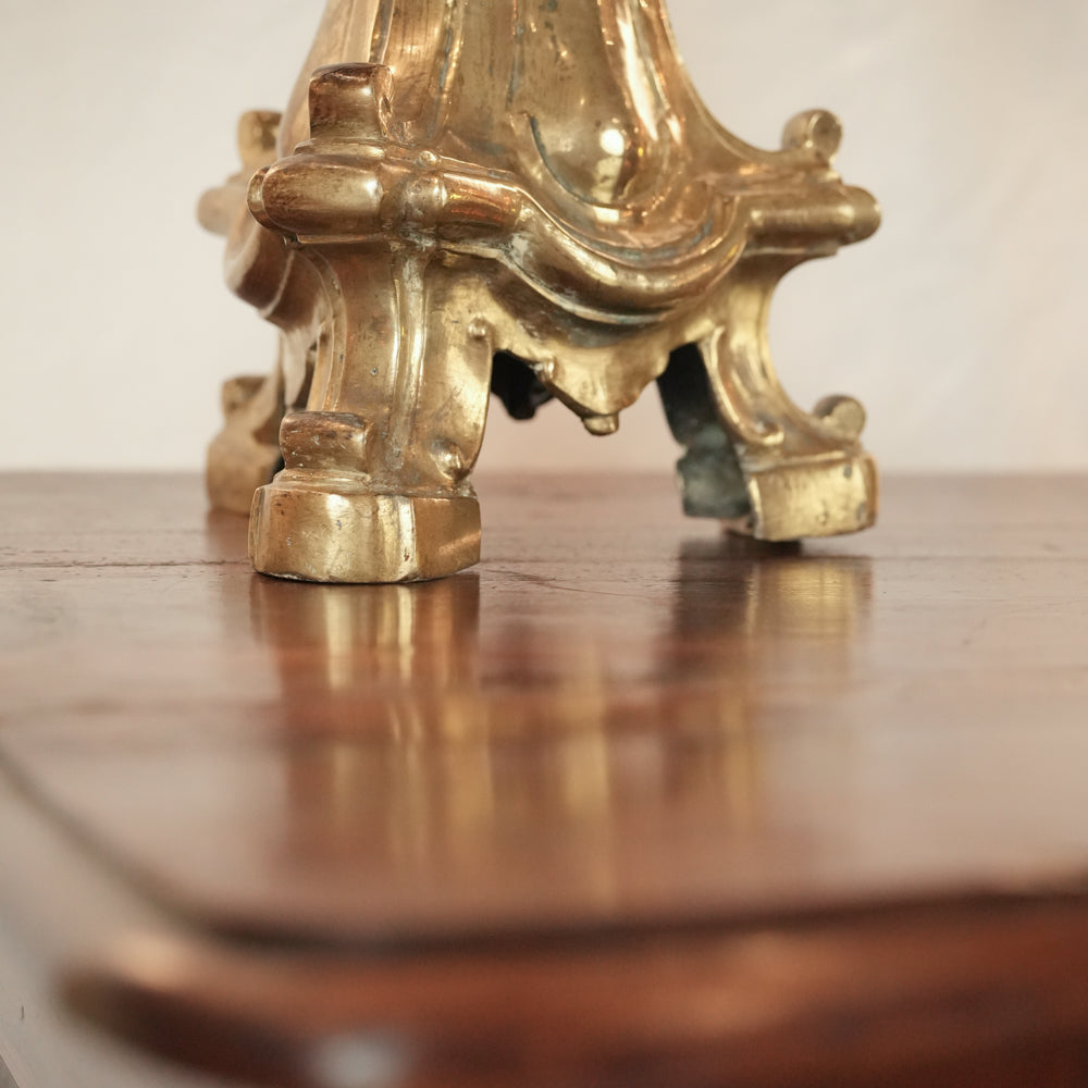 Majestic bronze baroque candlestick pair